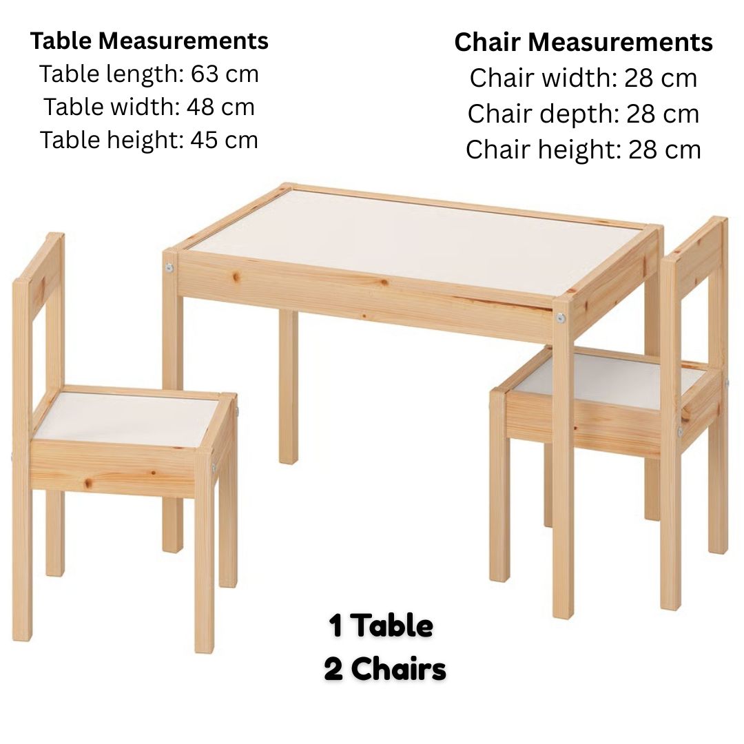 Childrens Table and Chairs Measurements