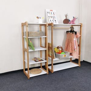 Childrens Clothing Rack with Shelf